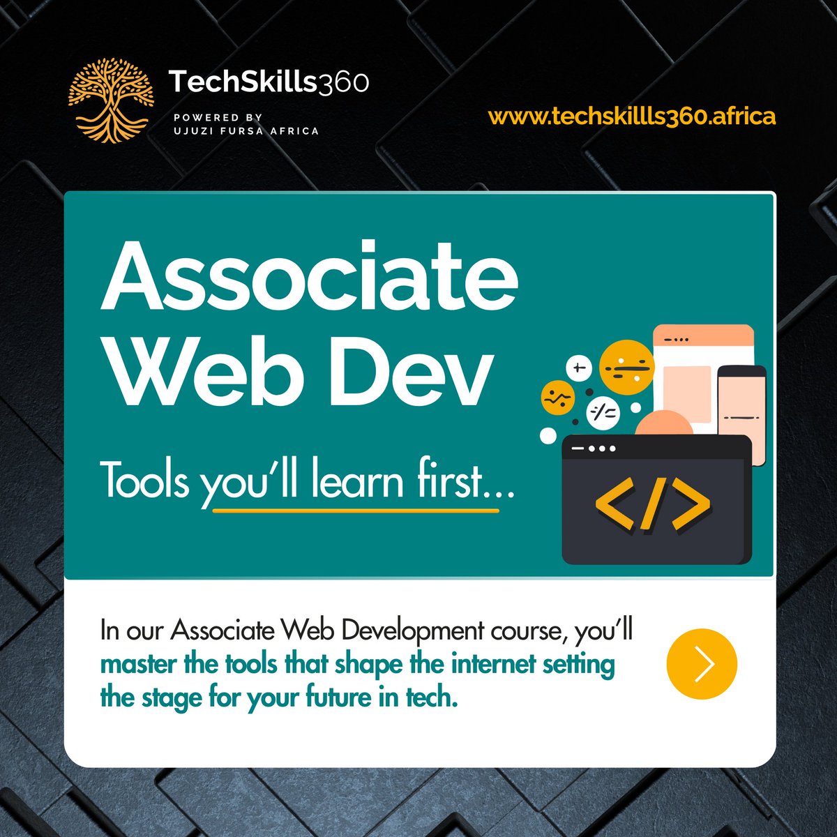 TechSkills360ke's tweet image. The world runs on websites  and web designers make it possible.
Learn how to design, build, and maintain websites that businesses depend on.
 Enroll now and start your tech career today.
#webdevelopment #codingbootcamp #TechSkills #FrontEndDevelopment #LearnToCode   #TechCourses