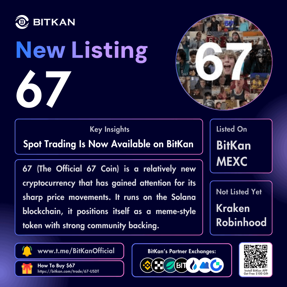 🔥 New Listing: #67 spot trading pair is now available for trade on BitKan  Crypto Exchange $67 Spot Trading Pair: https://t.co/wuEBQW4unR Official  #BitKan Announcement https://t.co/ueGRHAGubf Free $100 New User Sign-Up  Gift: https://t.co/41X7Ajq1D2