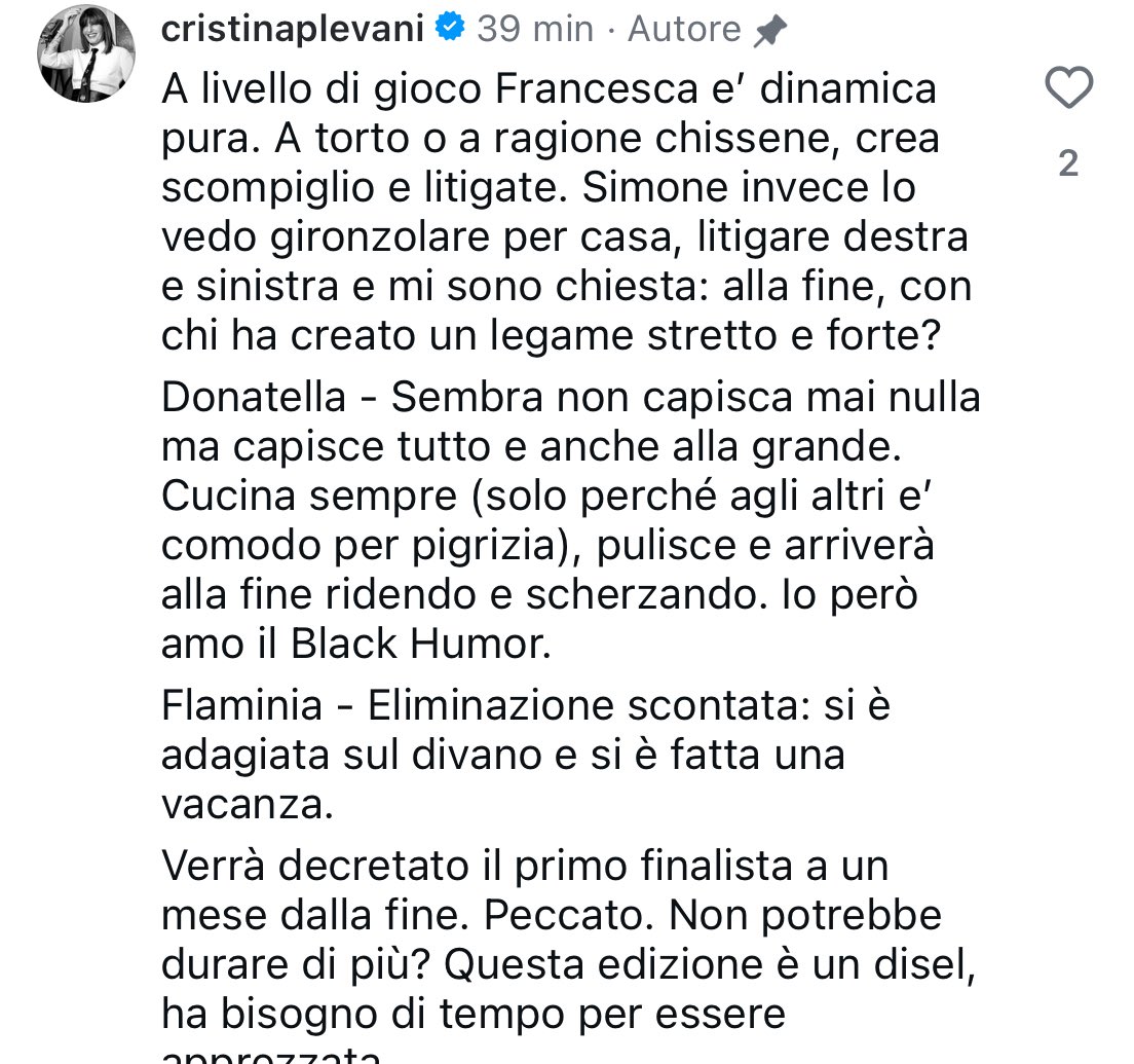 Recap puntata di ieri 
Il mio pensiero 
#grandefratello