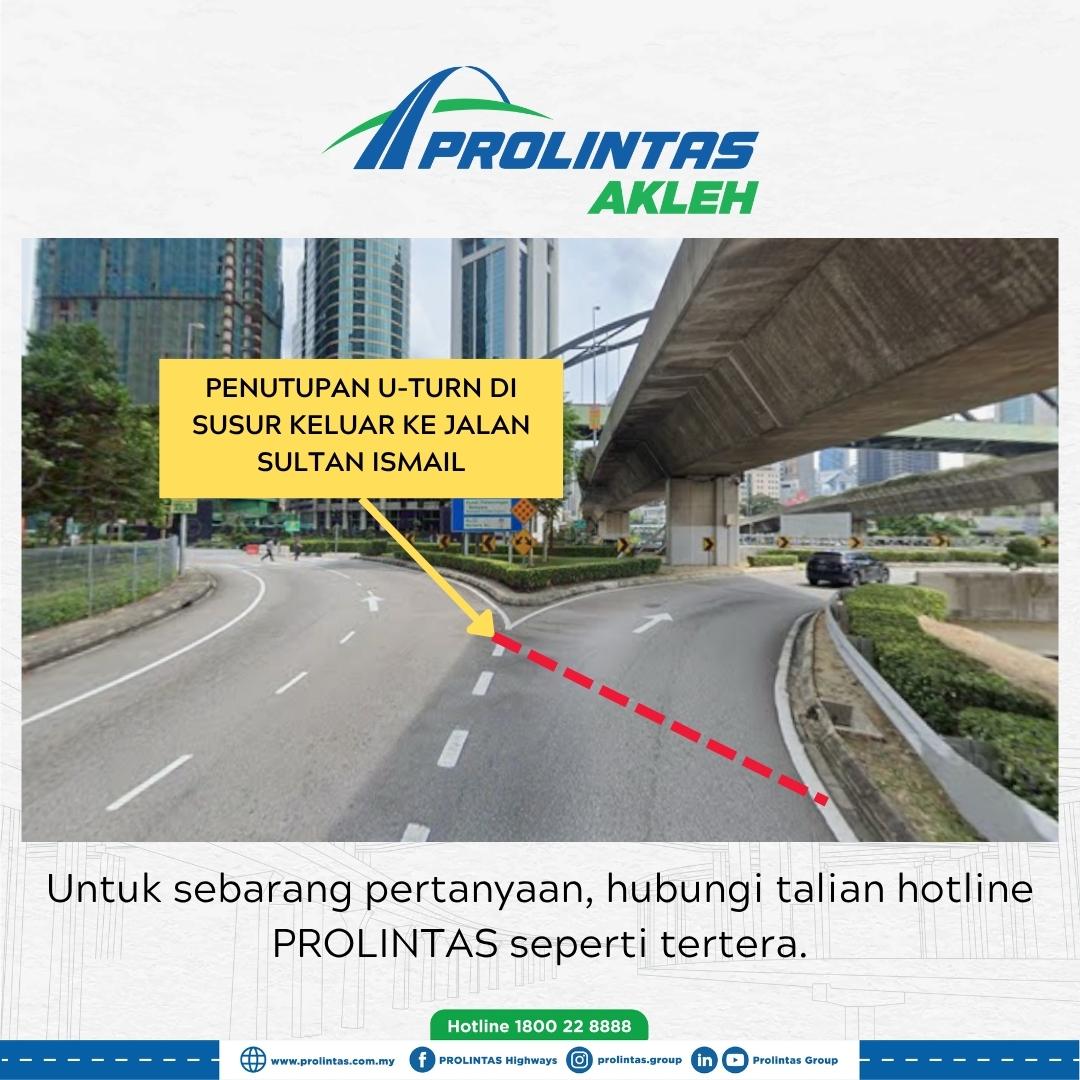 📢 MAKLUMAN | AKLEH

Penutupan sementara melibatkan susur masuk ke Lebuhraya Bertingkat Ampang–Kuala Lumpur di Jalan Sultan Ismail.

🔀 Laluan alternatif ke AKLEH → Jalan Raja Abdullah

Pemandu dinasihatkan untuk mematuhi arahan petugas di lokasi dan merancang perjalanan anda.