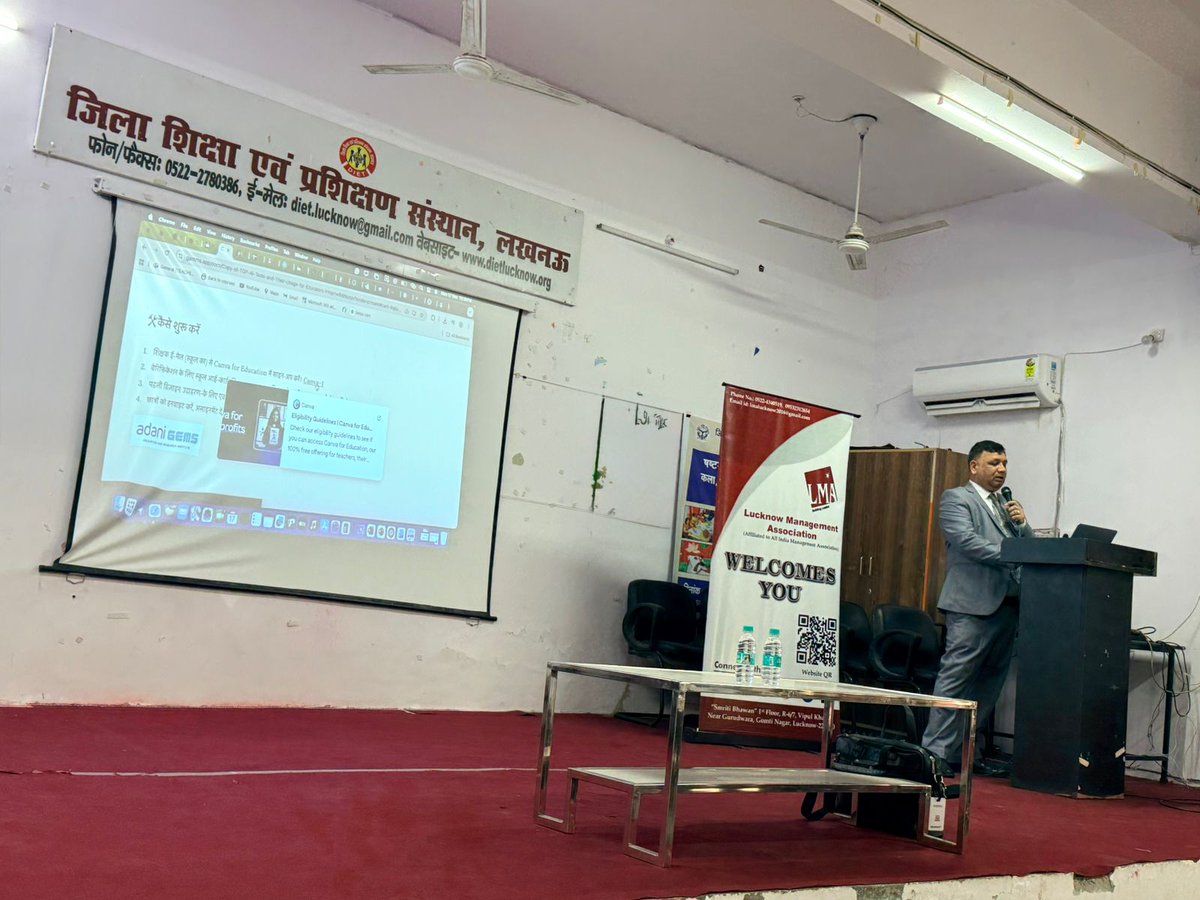 LucknowManagem3's tweet photo. AI &amp; EdTech Workshop at DIET Lucknow!

LMA organized an inspiring session on Information &amp; Technology with keynote speaker Mr. Dheeraj Mehrotra, National Awardee.

A day full of learning, interaction, and powerful insights on how AI is reshaping education. 📷📷
#LMA #DIETLucknow https://t.co/Z5lWZml26Q