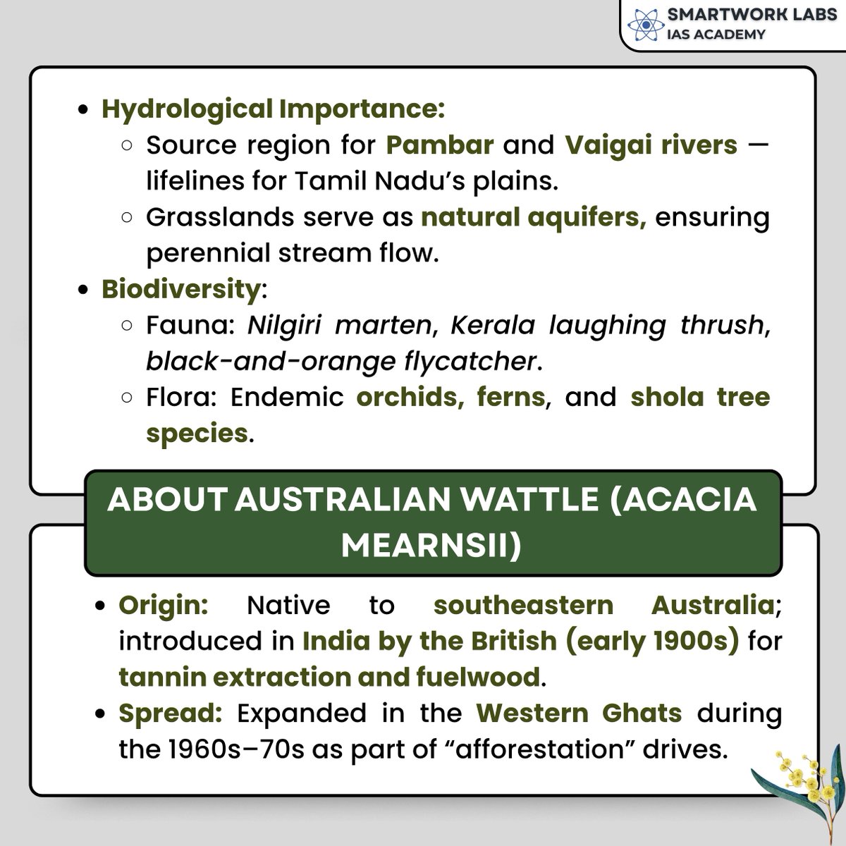 Smartwork_Labs's tweet image. Kerala’s Pampadum Shola National Park revives its native grasslands after removing invasive Australian wattle — restoring river flow, boosting biodiversity, and strengthening Western Ghats ecology. A model for India’s landscape-level restoration.
#PampadumShola #WesternGhats
