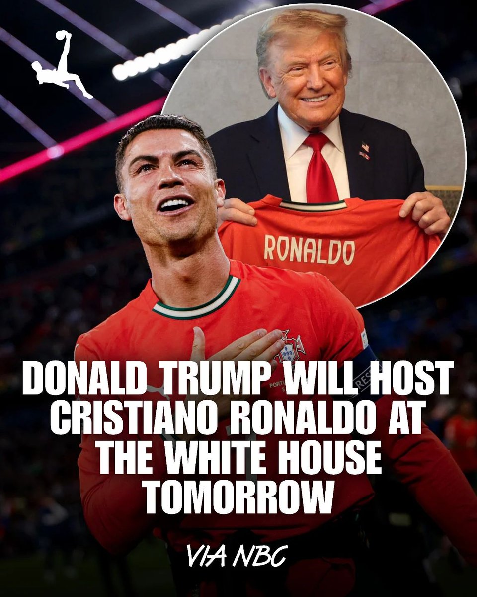 MarioNawfal's tweet image. 🇺🇸🇵🇹 RONALDO TO MEET TRUMP AND MBS AT THE WHITE HOUSE IN SURPRISE HIGH-LEVEL GATHERING

Cristiano Ronaldo is set to meet Donald Trump at the White House this Tuesday, according to NBC News.

In a recent interview, Ronaldo said he wants to collaborate with Trump “in favor of world…