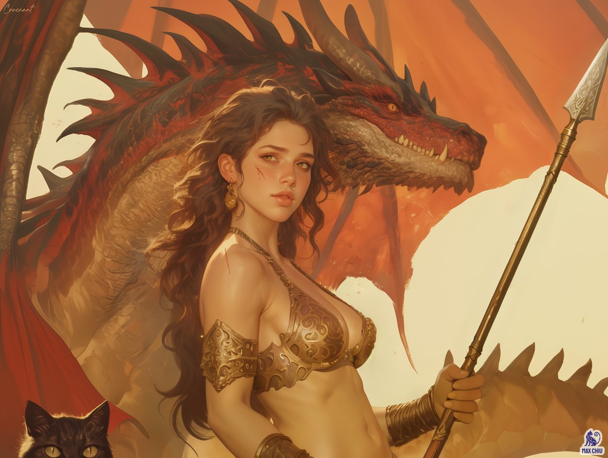𝐂𝐨𝐯𝐞𝐧𝐚𝐧𝐭
𝐻𝑒𝑖𝑟 𝑡𝑜 𝑡ℎ𝑒 𝐹𝑖𝑟𝑒𝑏𝑜𝑟𝑛𝑒 𝐿𝑒𝑔𝑎𝑐𝑦
#AIart #Valkyrie #Dragon