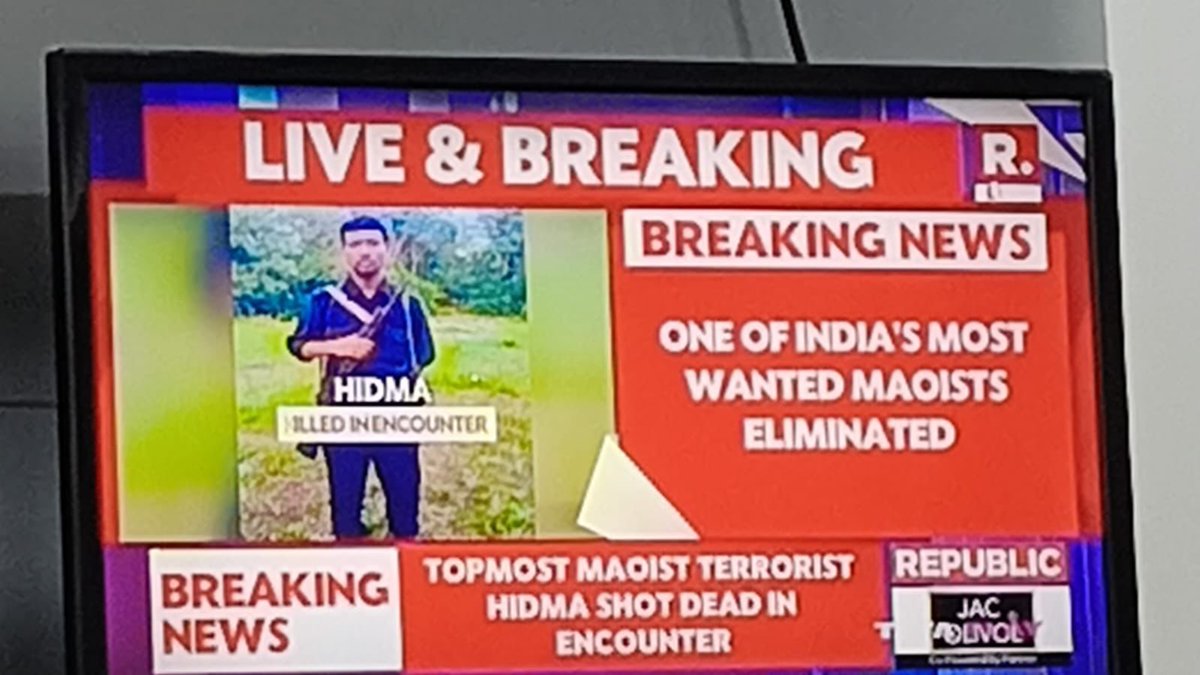 thinklikedeep's tweet image. BIG BREAKING 🚨 Madvi Hidma — India’s most-wanted Maoist commander and the alleged mastermind of the 2010 Dantewada attack that killed 76 CRPF personnel has reportedly been killed in an encounter with special forces in the Maredumilli forests of Andhra Pradesh