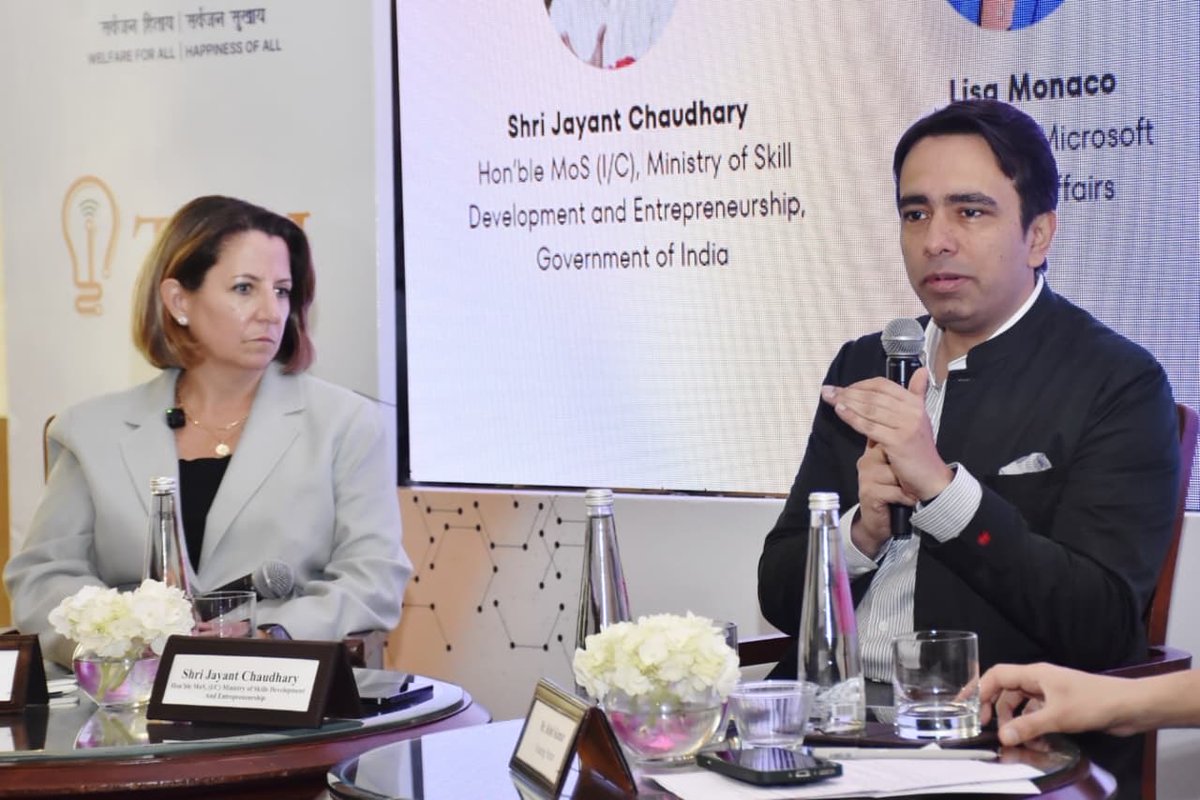 jayantrld's tweet image. Ahead of the #AIImpactSummit2026, joined Lisa Monaco, President @Microsoft Global Affairs, for a fireside chat at AI Forward: Skilling for the Future event.

We dug into the #FutureOfWork and how @MSDESkillIndia and @EduMinOfIndia are preparing learners for an AI-driven world.…