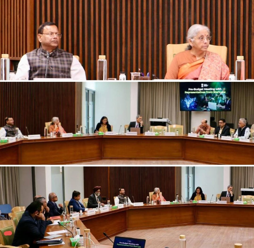 mppchaudhary's tweet image. आज माननीय वित्त एवं कॉर्पोरेट कार्य मंत्री श्रीमती निर्मला सीतारमण जी के नेतृत्व में विभिन्न स्टार्ट-अप्स के प्रतिनिधियों के साथ आयोजित प्री-बजट परामर्श बैठक में सम्मिलित हुआ।

बैठक के दौरान आगामी बजट के संदर्भ में महत्वपूर्ण नीतिगत पहलुओं, वित्तीय सुधारों, नवाचार-आधारित विकास,…