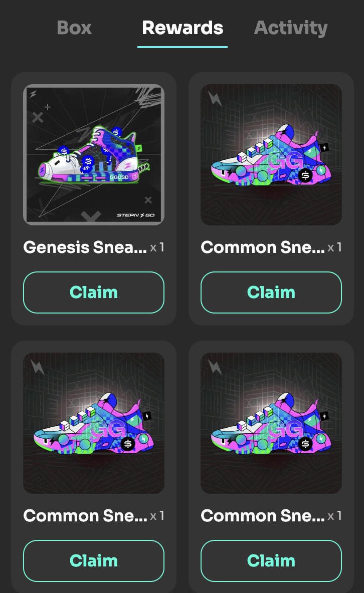 fukushunosuke's tweet image. 今週のGGBOXは、、、🎁

Genesisと1000GGUSD が当たりました🥰

Genesisは２週連続で当たり、GGBOX Genesisは計3足になりました😂
#GGBOX #FSL #STEPN