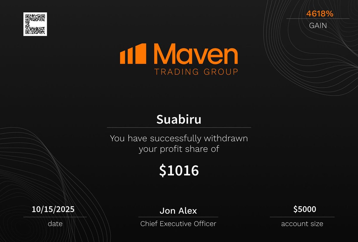 Maventrading's tweet photo. Talk about GAINS! 🚀 

This trader paid just $22 for a $5K account and walked away with a $1,016 payout! 💸

That’s a mind blowing 4,618% gain - all from one funded account! 🔥

When skill meets opportunity, results like this happen! Who’s next? 😍 https://t.co/W9ozkOecqi