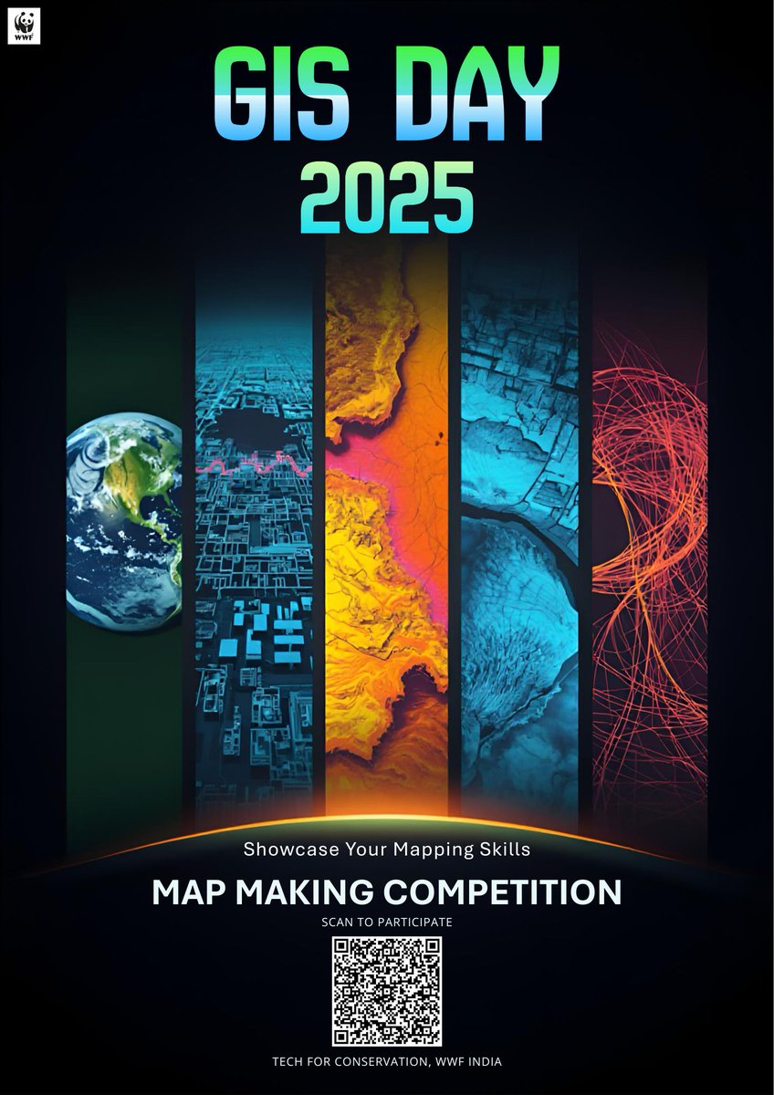 wwf_eiacp's tweet photo. 🎉 Celebrate #GISDay2025 with Creativity &amp; Cartography! 🌍🗺️

Showcase your geospatial skills in our Map-Making Competition and win official certificate✨

#MapMakingCompetition #WWFIndia #TechForConservation #GIS #Geospatial #MappingForNature #Cartography #esri https://t.co/uSBEDwK2Am