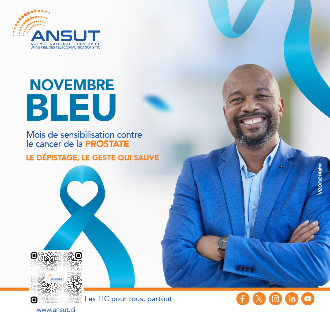 💙 NOVEMBRE BLEU : ENSEMBLE POUR LA SANTÉ DES HOMMES

Chaque année, le mois de novembre est dédié à la lutte contre le cancer de la prostate.
À l’ANSUT, nous réaffirmons notre engagement à sensibiliser, informer et encourager la prévention de cette maladie qui touche de nombreux