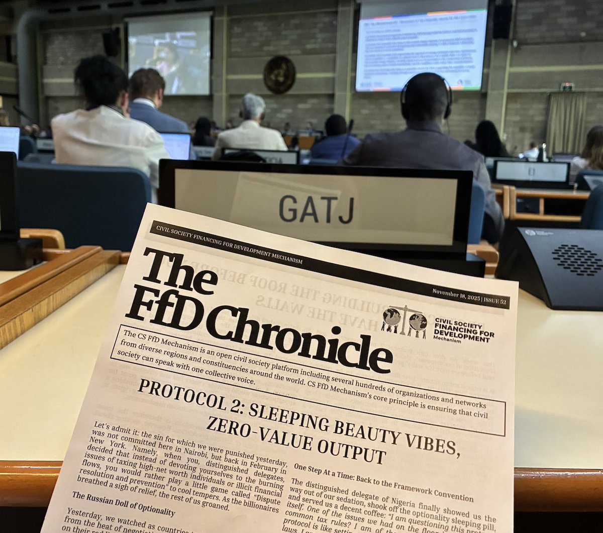 GA4TJ's tweet image. 🇺🇳 Week 2 #UNTaxConvention Negotiations 3rd Session

The second week of negotiations are covering protocol 2, on dispute prevention and resolution.

🗞️ Read today&apos;s FfD Chronicle here: bit.ly/4i6kgg9