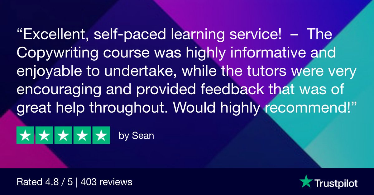 CollegeMediaPub's tweet image. Looking for a credible online #copywriting #course? Have a look at some of our reviews and let our learners tell you in their own words, exactly what they thought of us: collegeofmediaandpublishing.co.uk/copywriting-co… #testimonials ⭐⭐⭐⭐⭐ #5star 🎓