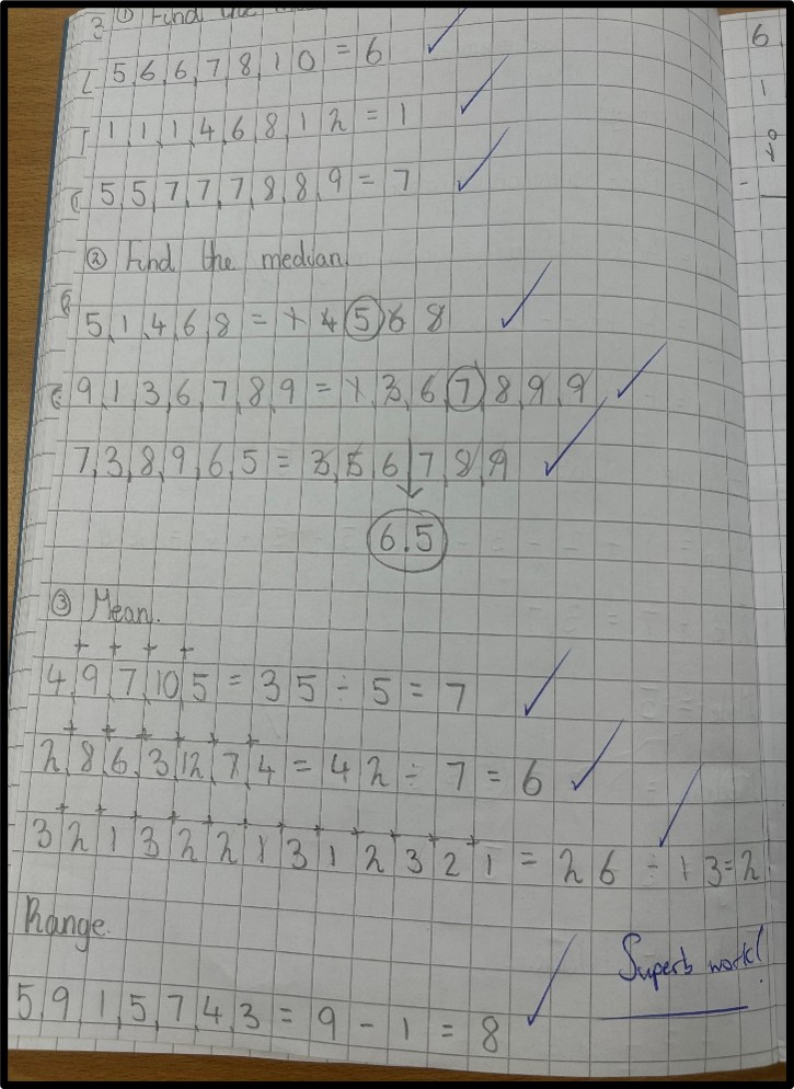 TrinityNCL's tweet image. Year 11 have been working hard preparing for their #FunctionalSkills exams! 📚✨
Practice papers showed we needed a refresher on the four averages—mode, mean, median &amp;amp; range—so we tackled them together before trying them independently.
Great effort, Year 11! 💪👏