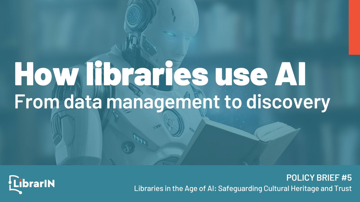 #Libraries use #AI for more than search. They power access, discovery &amp; collaboration across the GLAM sector. 
 
Read what #LibrarIN_eu has to say on its latest policy brief 🔗librarin.eu/download/23036