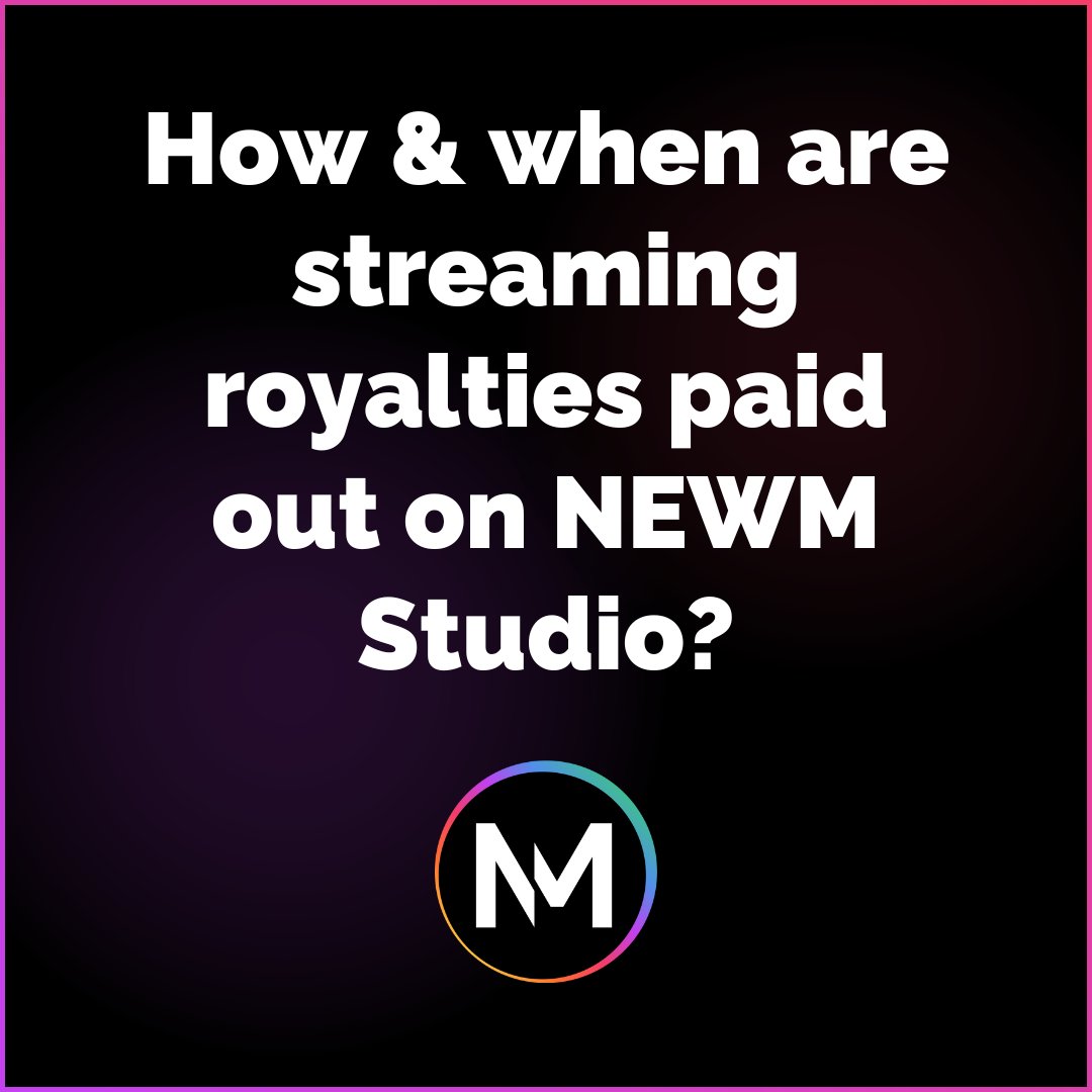 Music streaming royalties will be paid out in $NEWM token, then you can trade/sell these for USD on a designated DEX or CEX, hold on to 'em, or do whatever you like

Peep the thread for the deets on when you can claim  👀⤵️