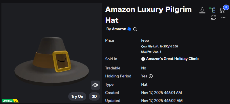 Xh0PlUgc's tweet image. 📣This item will be available on the 19th at 12PM ET.

📦Stock: 16,250
❗How to get it: You will need to complete the 8th week task and then you will be able to get it.

Item:
➡️roblox.com/catalog/829460…

Game:
➡️roblox.com/games/13451596…

Event:
➡️roblox.com/events/8110142…

#Roblox…