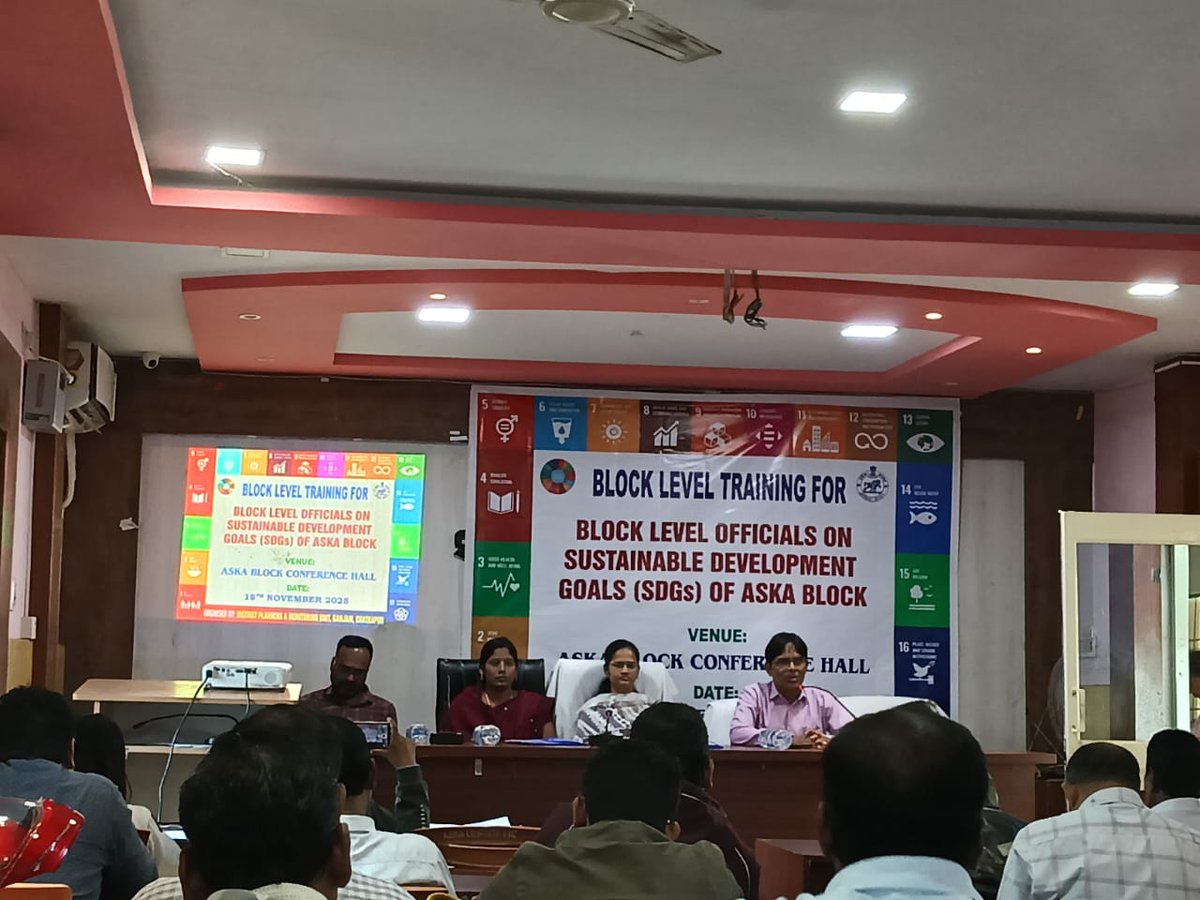 Today Block Level Training conducted for Block Level Officials &amp; PRIs on Sustainable Development Goals (SDGs) of Aska Block.
<a href="/Ganjam_Admin/">Collector & District Magistrate, Ganjam</a>
<a href="/ZP_Ganjam/">Zilla Parishad, Ganjam</a>
<a href="/PRDeptOdisha/">Panchayati Raj and Drinking Water Department</a>
📷