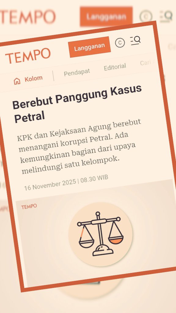Selasa sore ujan genkz
Lucunya warbyasah, 
Bukan nya saling support, dua Lembaga Hukum ini malah rebutan "kue" 🤭

Ahsu dahlah.. 
Tolak Ruu Kejaksaan, 
TolakRKUHAP 
SemuaBisaKena imbasnya