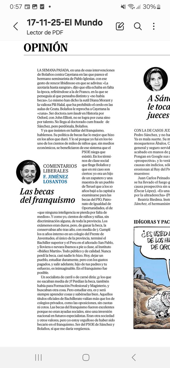 Todo lo que dice Federico Jiménez Losantos en su columna de <a href="/elmundoes/">EL MUNDO</a>  Federico Jiménez Losantos, es la pura verdad, porque él mismo se benefició de aquella política de becas tan bien pensada. Es de ley reconocerlo.