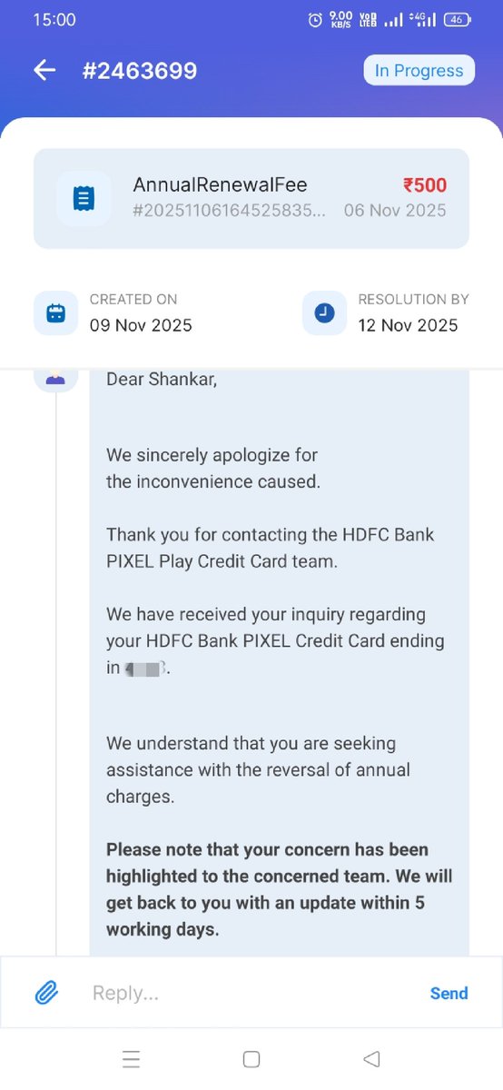 shnkr20's tweet image. #HdfcChorBank 
#hdfcbank 
#HDFCAMC 
ये है देश की जानी मानी प्राइवेट प्रीमियम बैंक की काम करने की speed। 
कस्टमर केयर वाले पर कॉल नहीं लगता। Ticket rise करो तो रिप्लाई नहीं देते।