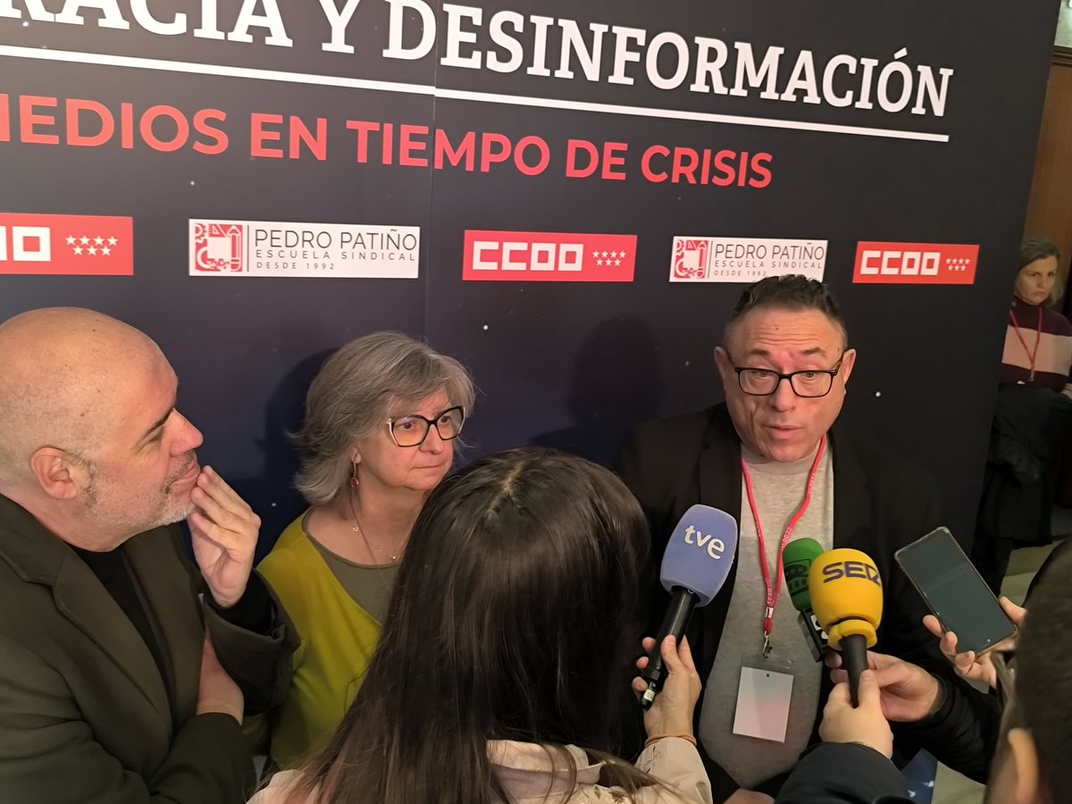 Arranca la Escuela Sindical Pedro Patiño de <a href="/CCOOMadrid/">CCOO de Madrid</a> en <a href="/ccoohenares/">CCOO Henares</a> con las intervenciones de <a href="/v_garciac/">vicente garcia🔻</a> y <a href="/UnaiSordo/">Unai Sordo</a>.

Durante dos días hablaremos sobre democracia, medios de comunicación y desinformación.