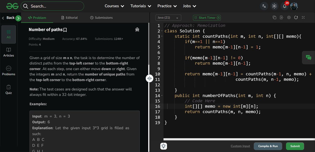 amanhaidry's tweet image. 🗓️Day-118 of #365DaysOfCode | @geeksforgeeks

#DynamicProgramming in #DSA
✅Number Of Paths
→ Recursion
→ Top-Down (Memoization)
→ Bottom-Up (Tabulation)
→ Space Optimization

🔗Course Link: geeksforgeeks.org/nation-skill-u…
#skillupwithgfg #nationskillup #365DaysOfDSA #geeksforgeeks