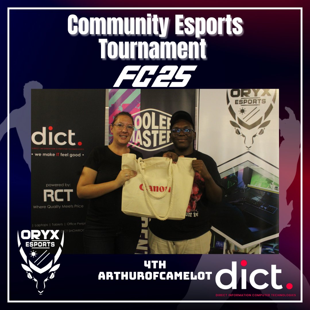 ⚽ The pitch was electric at the Oryx x DICT Community Event!

🥇 Unlucki_son
🥈 Nashjaden
🥉 CyberTitanAlpha
4️⃣ ArthurOfCamelot
GGs to all who played their hearts out! 🔥
#Oryx_Esports_Namibia #Dictna #FC25 #EsportsNamibia