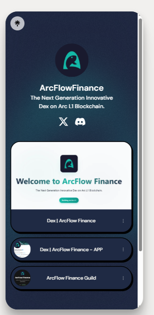 ArcFlow Finance has introduced two new access points for the community:

🔗 Linktree Hub:
linktr.ee/ArcFlowFinance

🛡 Guild Rank Verification:
guild.xyz/arcflow-finance

Feel free to explore both and verify your role in our Discord.