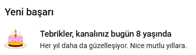 Bugün Orta Dünya kanalım 8 yaşına girmiş. 473 video ve artıyor. 🎂