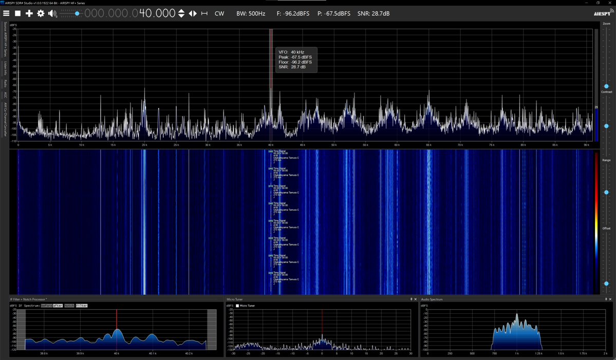 radiosiesta's tweet image. 今しがたのVLF
21.1、22.2、25、40、54、60kHzは入感中

こんばんは
#VLF 
#Airspy 
#SDRSharp
#YouLoop
#YouTwin