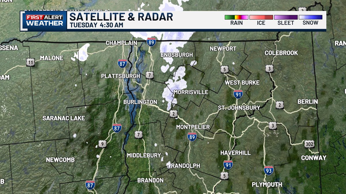 wcaxweather's tweet image. Still seeing light snow in the mountains early this morning. Roads through the mountains will likely still have slick spots. The snow will be coming to an end today and we&apos;ll even be seeing breaks of sunshine this afternoon!