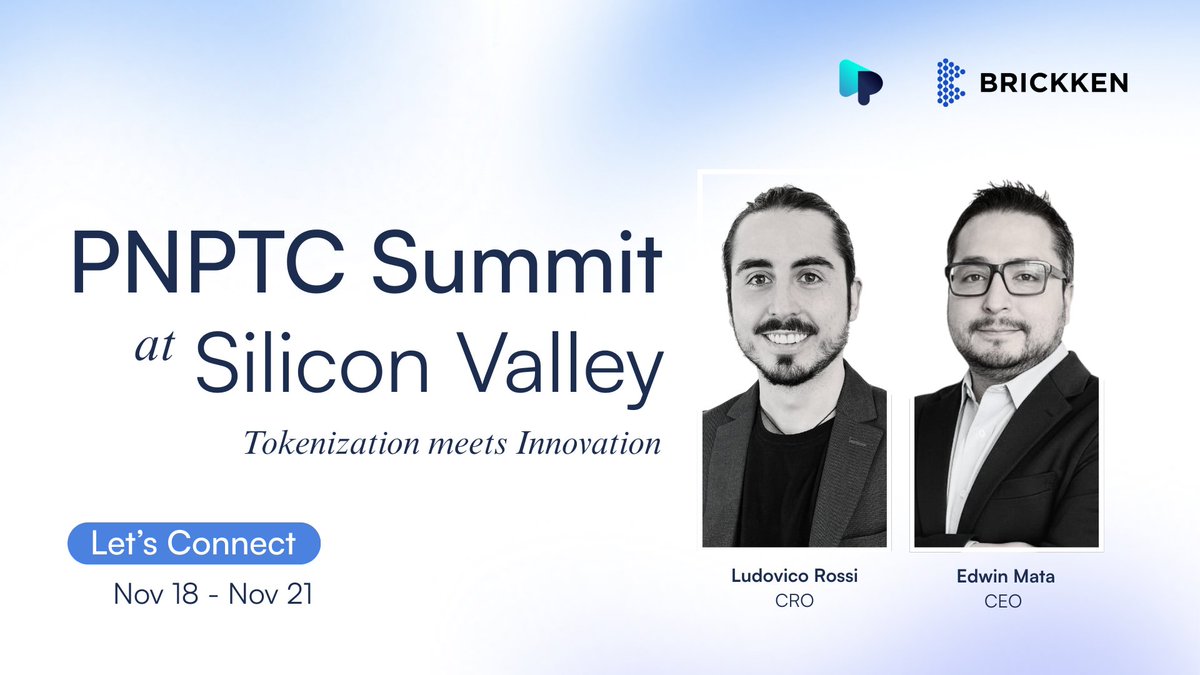 Brickken's tweet image. Our team is in Silicon Valley this week for the PNPTC Summit

From November 18–20, innovators, founders, and industry leaders will gather to explore the technologies shaping the next decade.

Three days. 300+ startups. 3000+ attendees.
A global stage where ideas scale, tech…