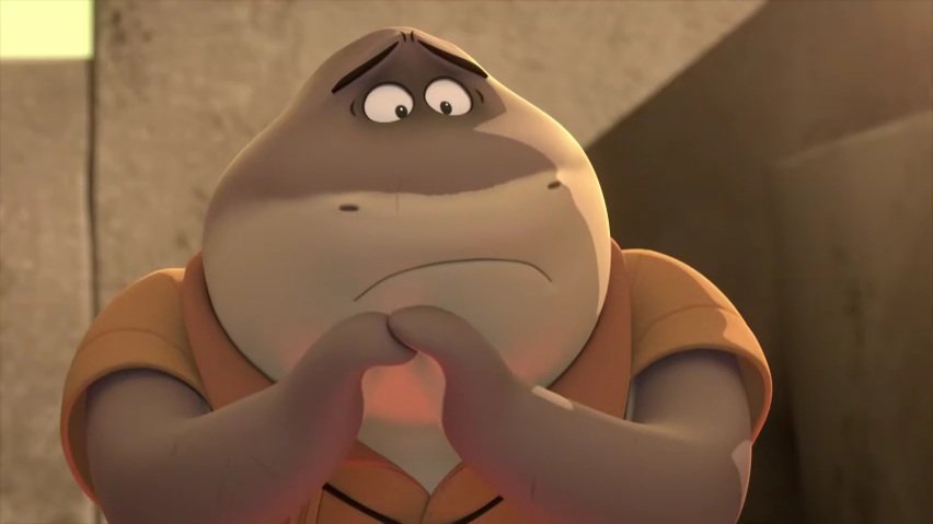 shark is so cute when he's scared #TBG #TheBadGuysBreakingIn