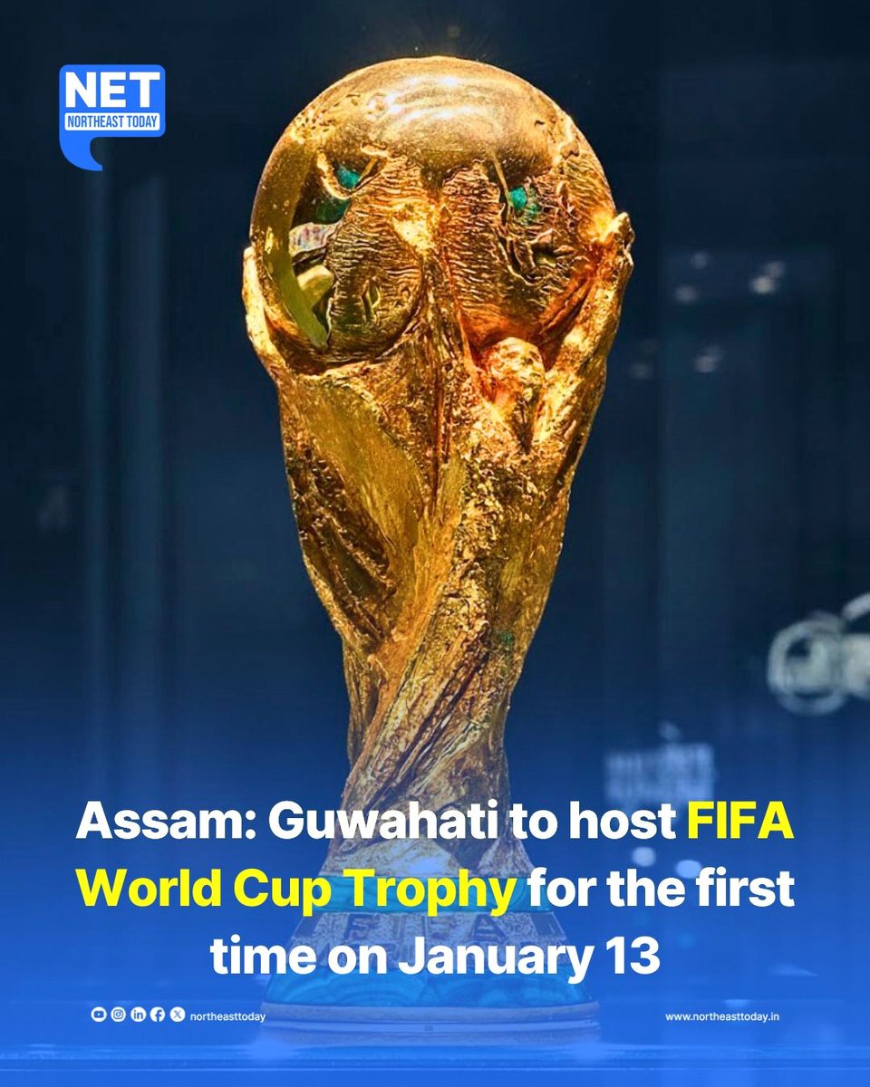 NortheastToday's tweet image. #NetSnippet | A coordination meeting was held on Friday with officials and stakeholders to plan the Original FIFA World Cup Trophy Tour, scheduled to reach Guwahati on January 13, 2026.

The meeting, attended by representatives from the Coca-Cola Company, North East United FC,…