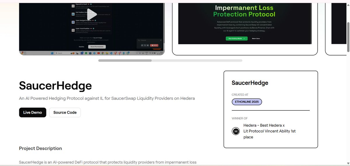 Blockhacks's tweet image. Impermanent loss is the monster under the bed for DeFi LPs.

Most people just complain about it.

Our intern, &quot;Talha Ansari&quot;(@amsorrytola), and his teammate, Kundan, decided to solve it.

Huge congrats to them for winning 1st place 🏆 at @ETHGlobal Online 2025.

Their project,…