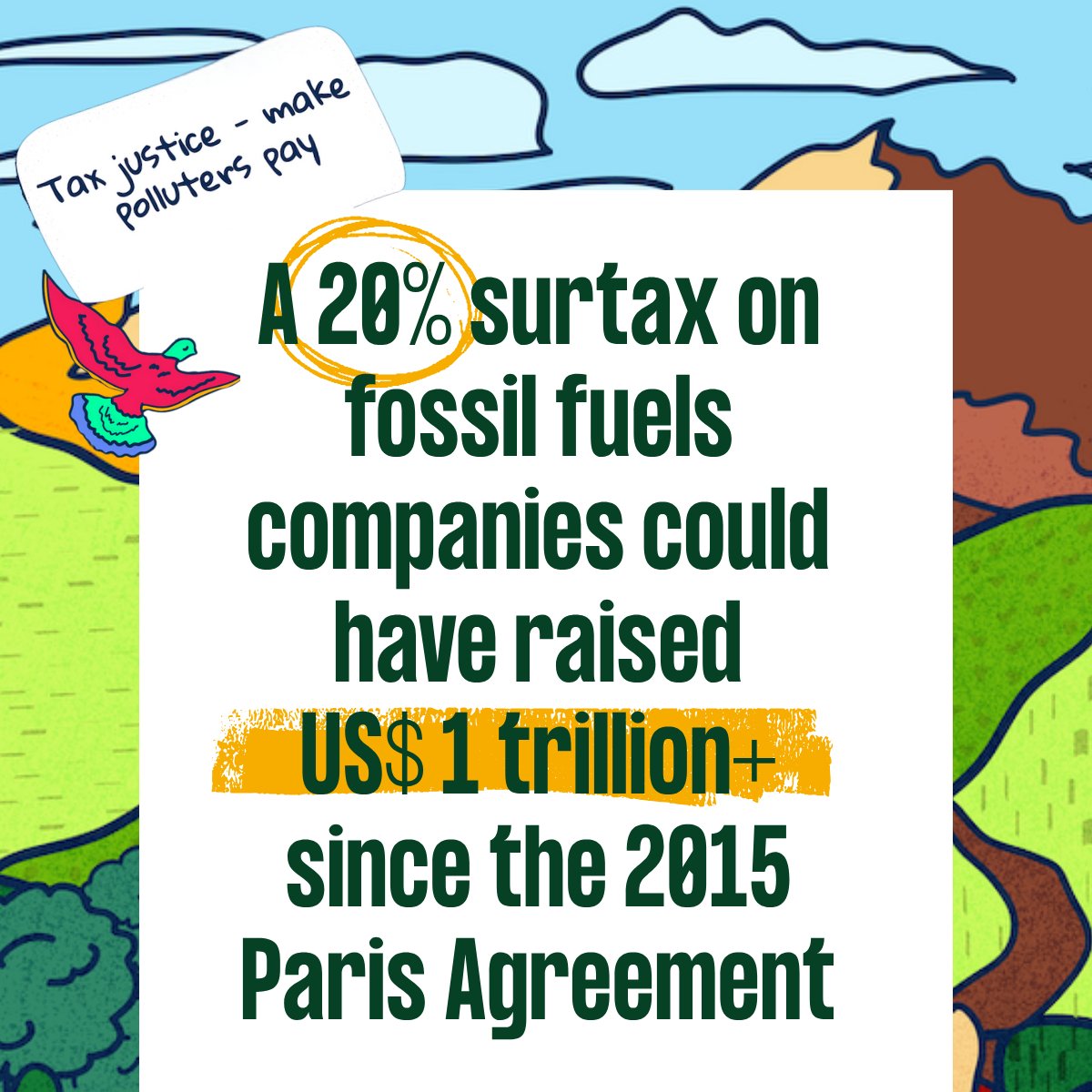 GA4TJ's tweet image. 📢 It should not pay to pollute!

Fossil fuel industries rake in record profits at the expense of a safe and stable climate.

The UN Tax Convention must hold them accountable and finance a just transition.

#MakePollutersPay report: bit.ly/3JtyYB3
#COP30 #UNTaxConvention