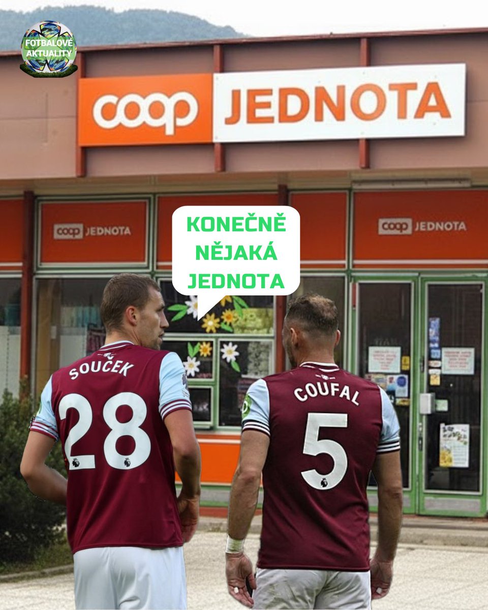 FotbalAktuality's tweet image. Souček s Coufalem si včera stěžovali, že v Olomouci nebyla jednota. Asi měla zavřeno... 🛒🛍️

#CeskaRepre #Soucek #Coufal #Fotbal #Fotbaloveaktuality