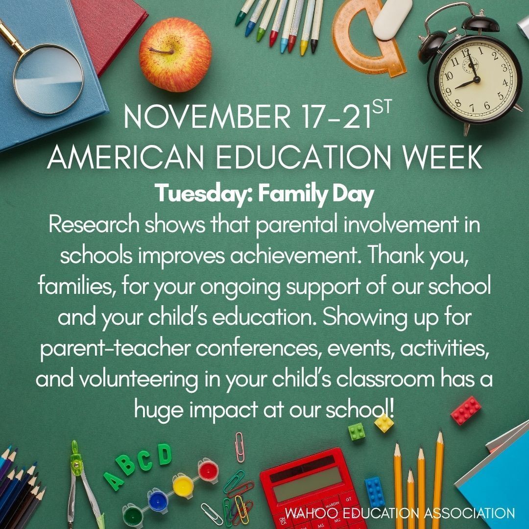 👏Thank you to the parents and guardians for always showing up and supporting our students. Your support at home and school really has a tremendous impact on the students and district as a whole. Keep up the good work!
#WahooWarriors #ExcellenceEverywhere