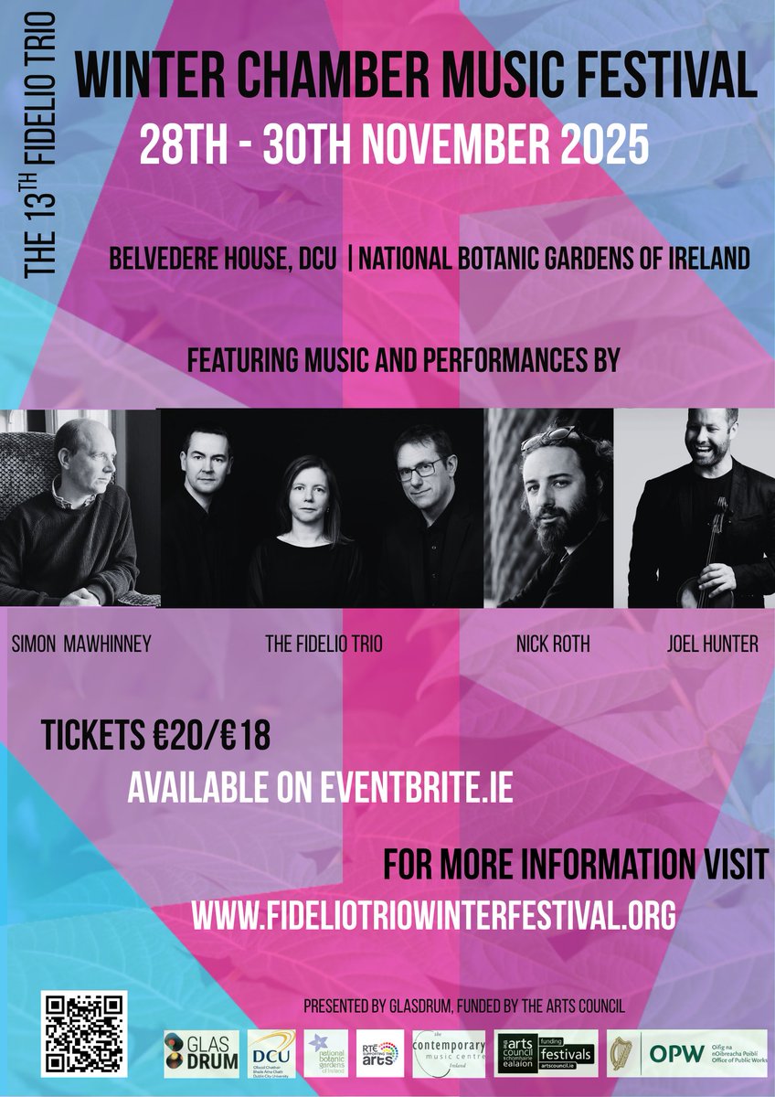 rte's tweet image. ✨ RTÉ Supporting the Arts ✨

🎶 Fidelio Trio Winter Chamber Music Festival
📅 28th - 30th November
📍 Belvedere House, DCU and the National Botanic Gardens of Ireland
👉 Book now: fideliotriowinterfestival.org 

#WinterChamberFestival #RTESupportingtheArts @_glasdrum @fideliotrio