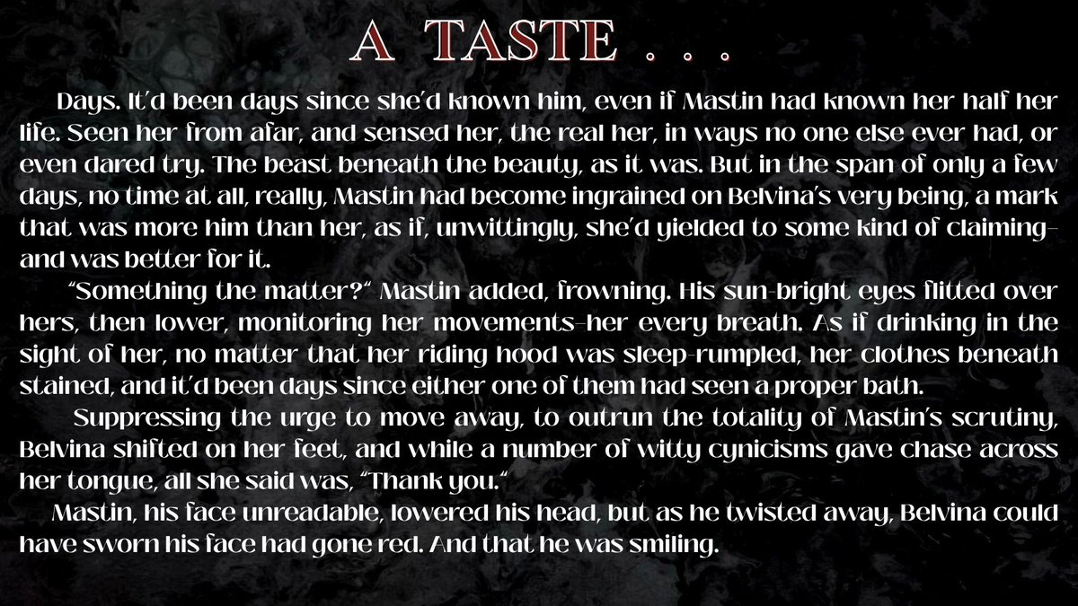 A new snippet from Chapter Sixteen of my current WIP, To Best the Beast, which will enter the querying trenches in the new year (or sooner)!