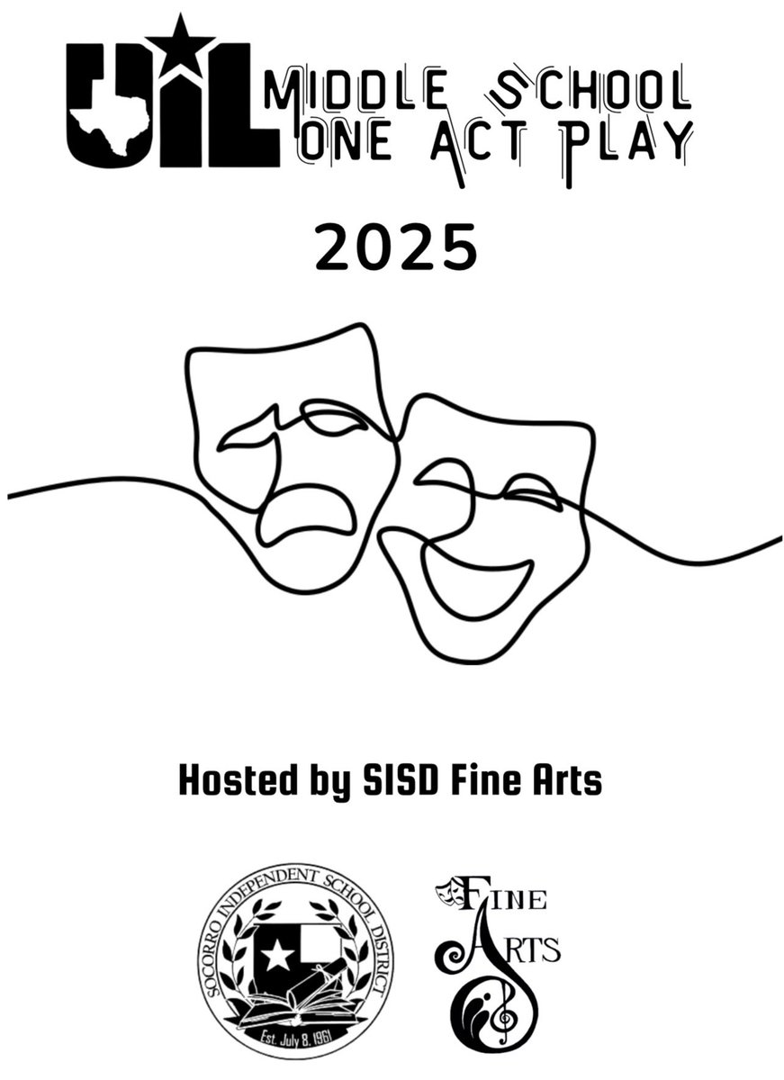 SISD_FineArts's tweet image. We have day filled with amazing troupes today at the UIL Middle School One Act Play District Competition! Come and support all these young emerging thespians beginning at 11:00 am at Socorro HS! Break a Leg! #TeamSISD #SISDFineArts