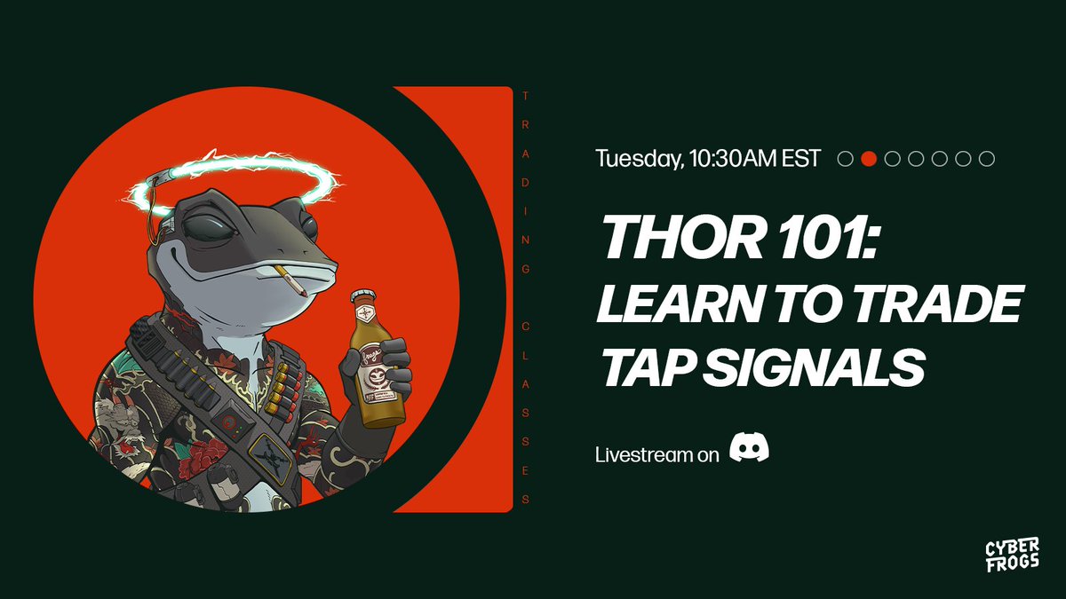 Trading for boomers kicking off a little earlier than usual today - 10:30AM EST.

Catch it live in Cyber Frogs discord.