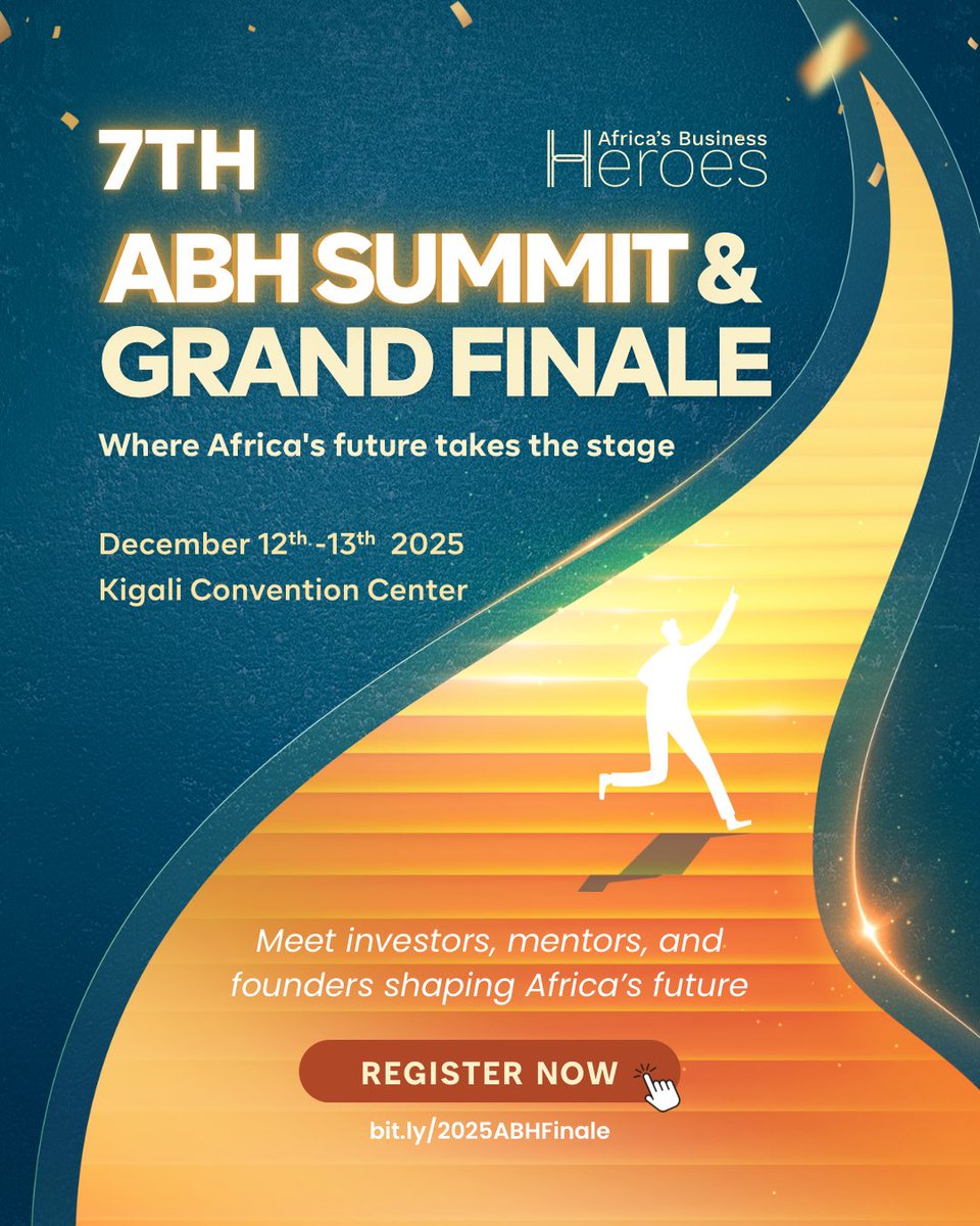 Africa’s future takes the stage in Kigali.

The 7th ABH Summit and Grand Finale lands Dec 12–13 at the Kigali Convention Centre.
Network with investors, meet Africa’s brightest founders, and watch the Top 10 pitch for $1.5M.

Register FREE now – Link in bio.