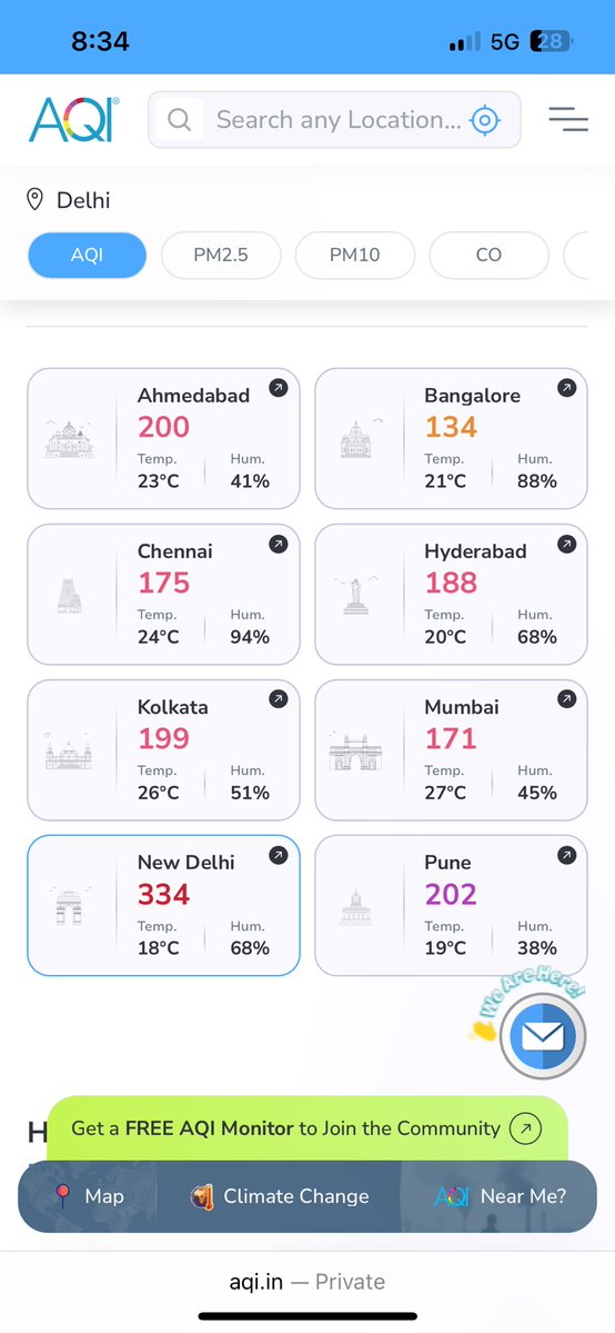 skjsaurabh's tweet image. AQI is high everywhere in India as per aqi.in

Pollution is not a Delhi NCR specific problem. Even Bangalore person is inhaling 69 cigarettes worth of smoke in a month as per this website!

We need a national plan to fight pollution. Just having GRAP in Delhi NCR…