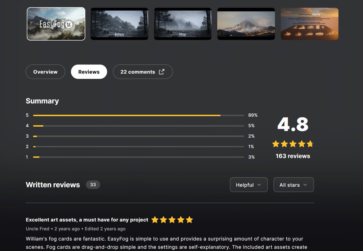 WillFaucherVFX's tweet image. Oh hey, written reviews are back on @fab ! Old reviews have also been migrated.
I&apos;ve said this before, the best way to support the creators you love is to leave a rating/review on their products. Don&apos;t do it for me, do it to support developers!

#UnrealEngine #gamedev
