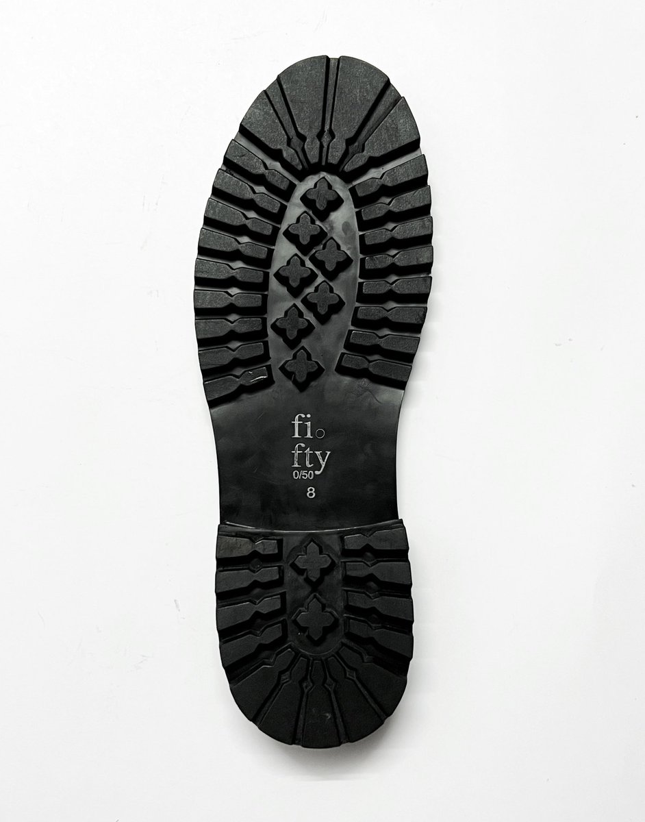 The next fifty will be a lace up boot featuring this heavy duty, virgin rubber sole with excellent durability, flexibility, and grip. Dropping soon.