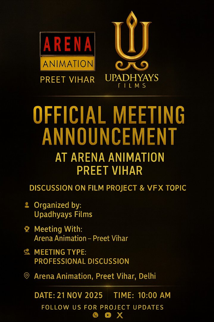 anuragtrip76205's tweet image. Official Business Meet with Arena Animation 
#BusinessMeet #ArenaAnimation #UpadhyaysFilms
.
#FilmProduction   #VFXIndustry   #CreativeCollaboration   #DigitalArts   #OfficialAnnouncement
#FutureOfCinema   #FilmMakersOfIndia   #PartnershipGoals   #FilmProject   #AnnouncementPost