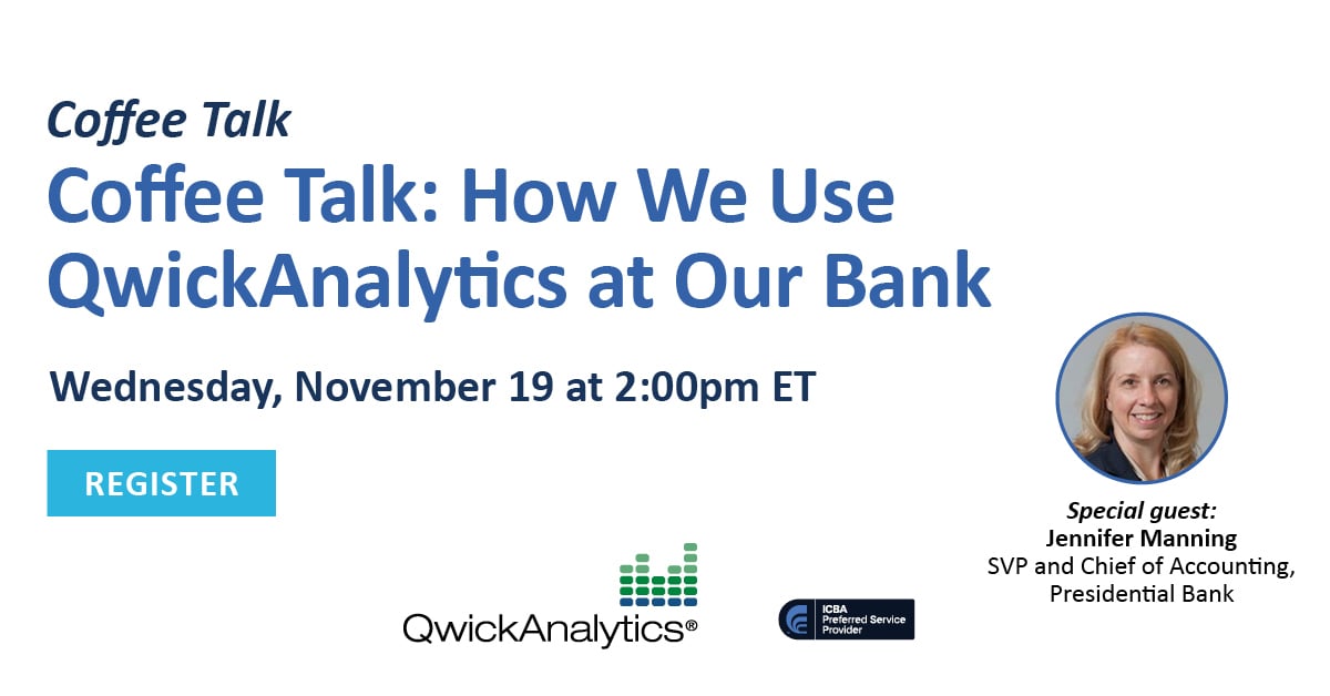 Fantastic Coffee Talk this week with Jennifer Manning of Presidential Bank sharing the top features of QwickAnalytics that add value to the bank. Don’t miss this one! hubs.la/Q03Tk4480
