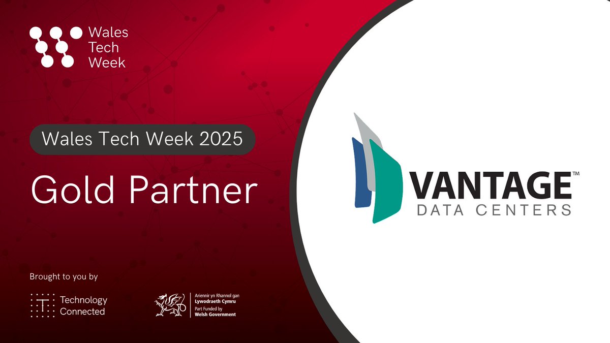 VantageDC's tweet image. Vantage is thrilled to be a Gold Partner at this year’s #WalesTechWeek event at ICC Wales taking place November 24-26! If you’re attending, make sure to stop by stand A4 to connect with our team!

Learn more here: walestechweek.com

#Colocation #DataCenter #Wales…